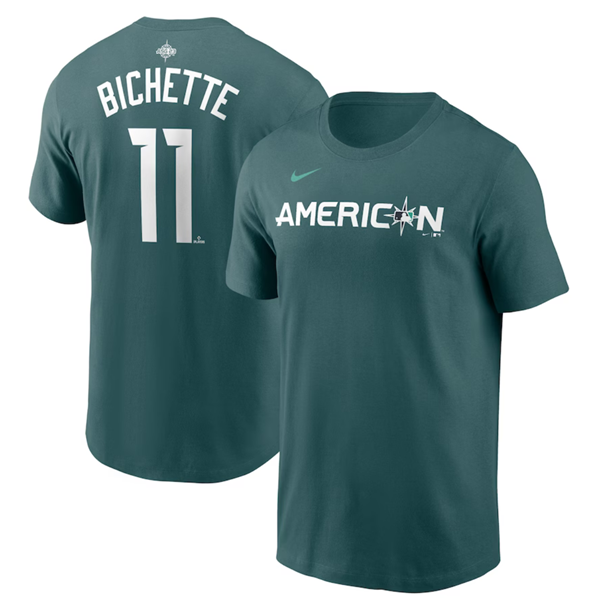 Men's Toronto Blue Jays #11 Bo Bichette Teal 2023 All-star Name & Number T-Shirt